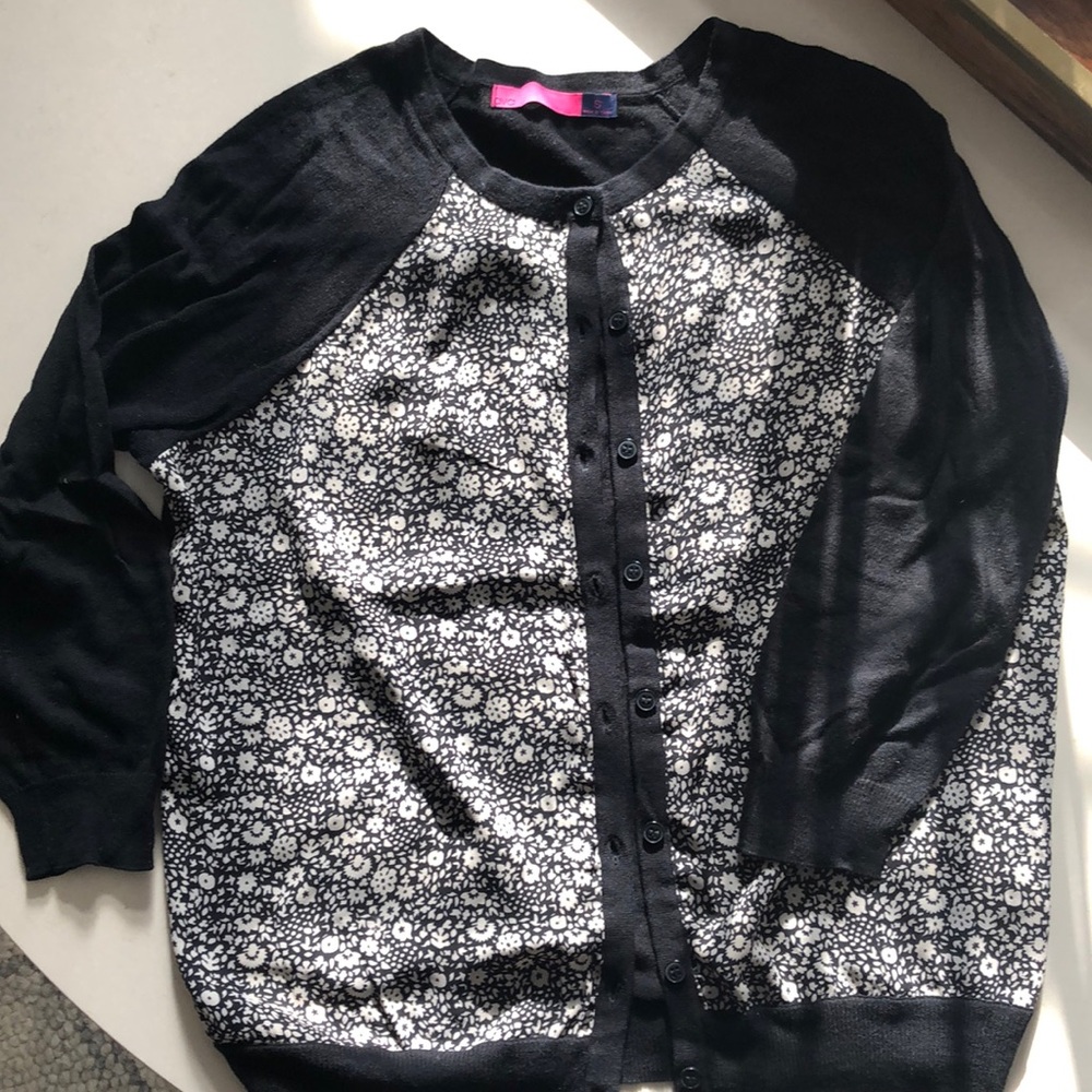 Black and Cream 3/4 length sleeve cardigan